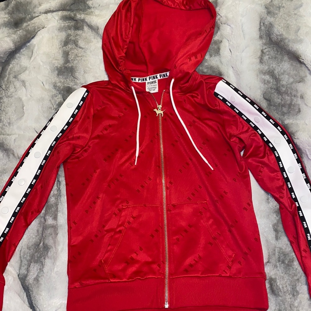 VS PINK tracksuit red zip up jacket